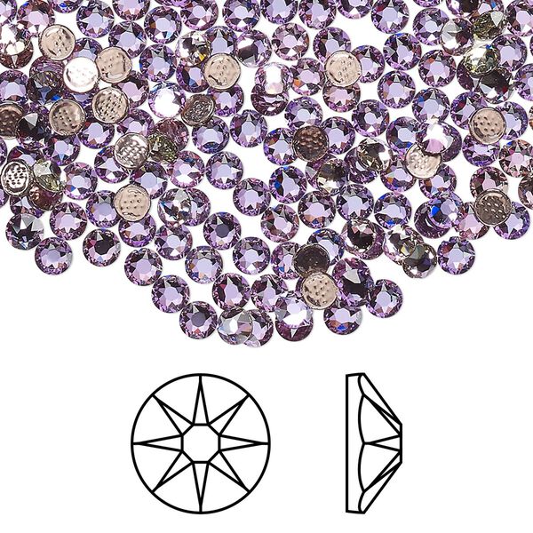 Flat back 144pk crystal vitrail light foil back, Crystal Passions® hotfix 3-3.2mm round SS12 2078 image number 0