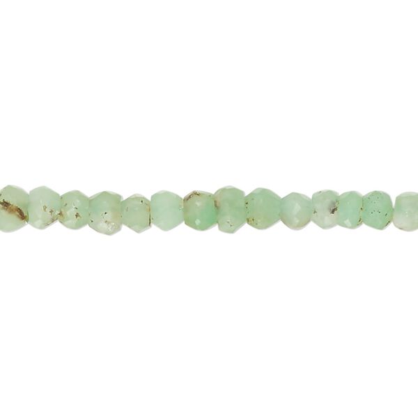 Chrysoprase 1pkg1, hand-cut faceted rondelle bead natural 14 inch 4x3mm-5x4mm / 4mm image number 0