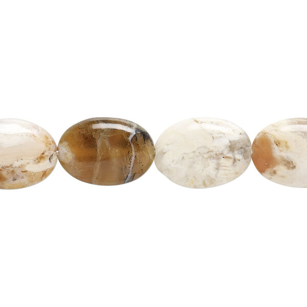 Brandy opal 1pkg1, puffed oval bead natural 15.5-16 inch 14x10mm image number 0