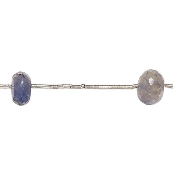 Iolite 1pkg5, hand-cut faceted rondelle bead natural 8x4mm-11x8mm image number 0