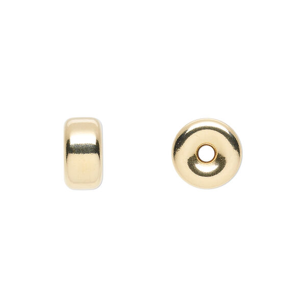Bead, 14Kt gold-filled, 10x5mm smooth rondelle. Sold per pkg of 10. image number 0