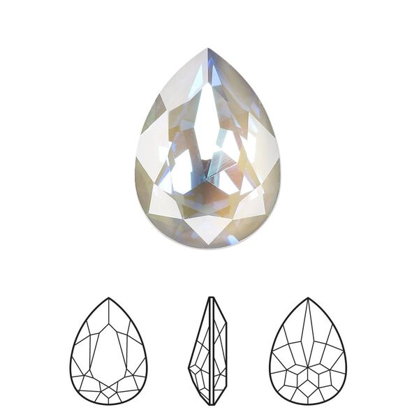 Fancy stone 6pk crystal serene gray DeLite, Crystal Passions® 18mm pear 4320 image number 0