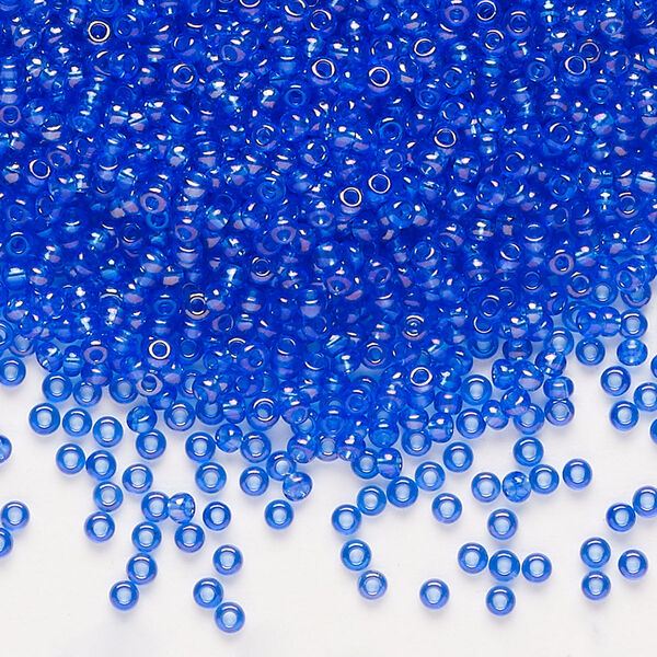 Seed bead, Preciosa Ornela Czech glass, pkg/500g, #11 rocaille, translucent rainbow light blue, (31050). image number 0