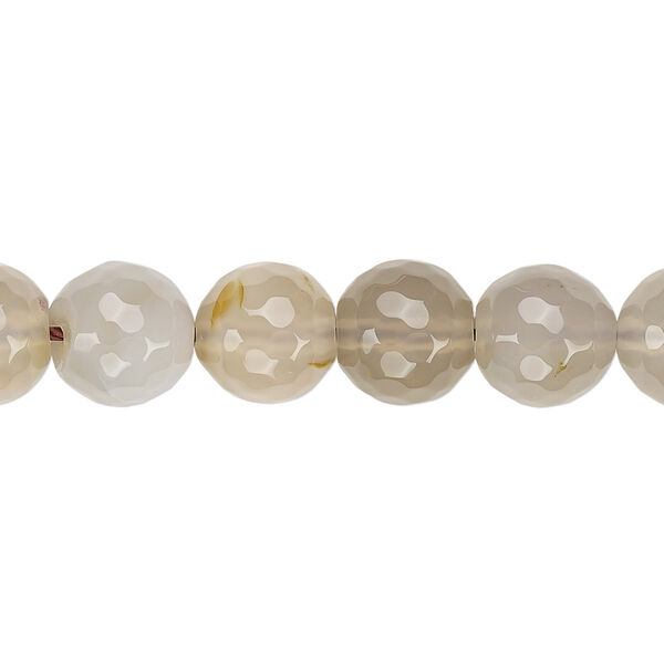 Agate 1pkg1, faceted round bead B grade, 15 inch 10mm image number 0