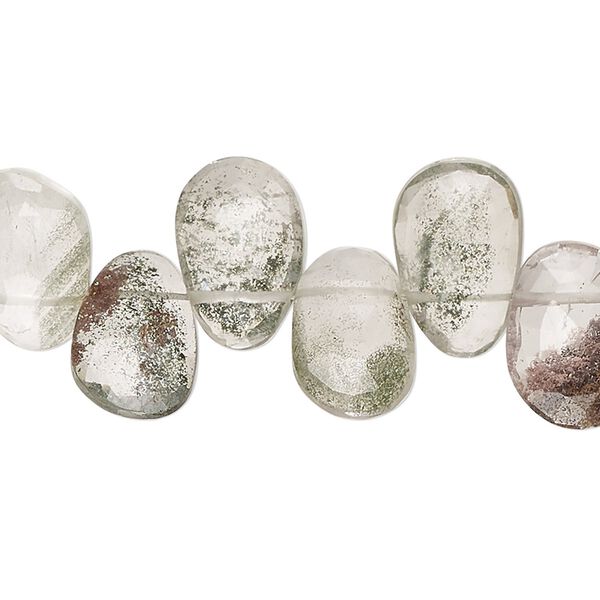 Lodolite 1pkg1, hand-cut top-drilled / center-drilled faceted Hawaiian chip bead natural 7 inch extra-large image number 0