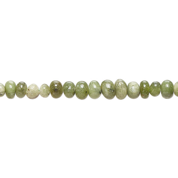 Olive chrysoprase 1pkg1, hand-cut round bead natural 14 inch 3-4mm / 4x3mm-5x4mm image number 0