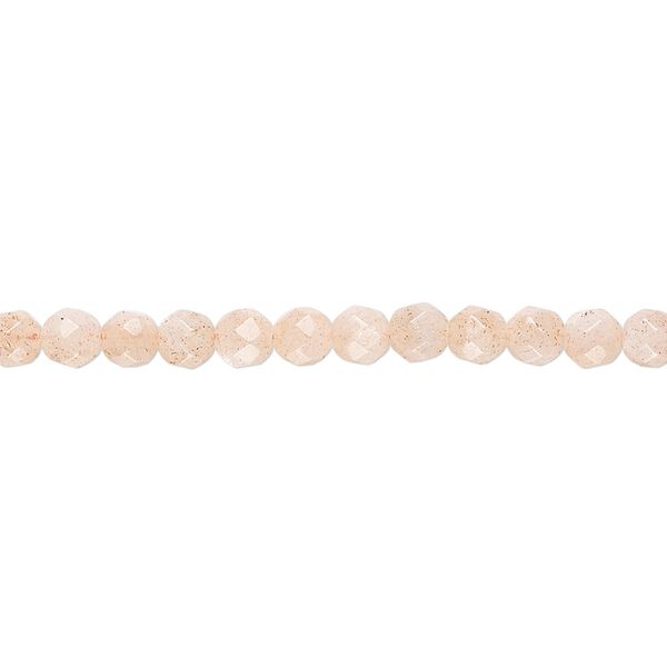 Pink flake moonstone 1pkg1, faceted round bead natural 8 inch 4mm image number 0