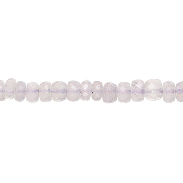 Lavender quartz 1pkg1, hand-cut faceted rondelle bead natural 17 inch graduated 4x2mm-6x4mm image number 0