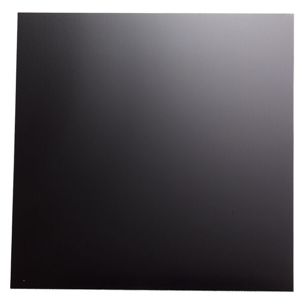 Sheet, anodized aluminum, black, 5-3/4 x 5-3/4 inch square, 26 gauge. Sold individually. image number 0