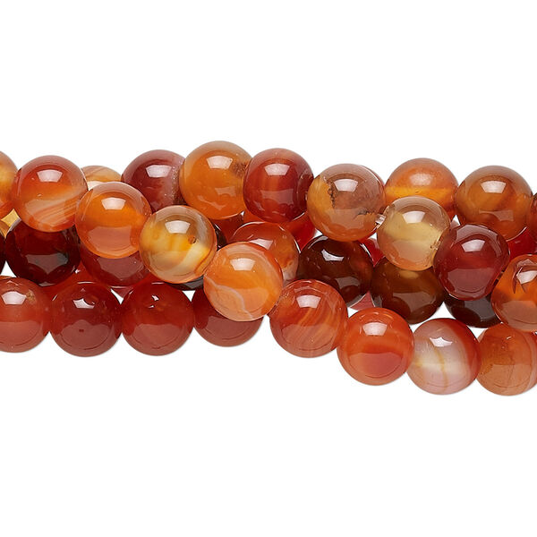 Red agate 1pkg5, round bead 15 inch 6mm image number 0