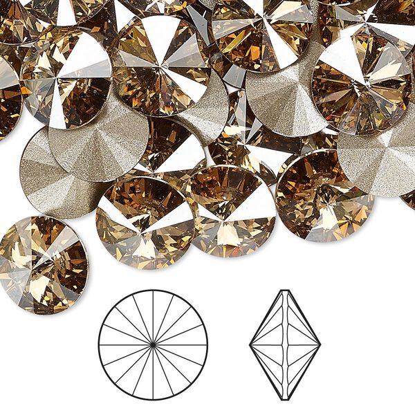 Chaton 288pk crystal golden shadow foil back, Swarovski® 10.54-10.91mm rivoli SS47 1122 image number 0
