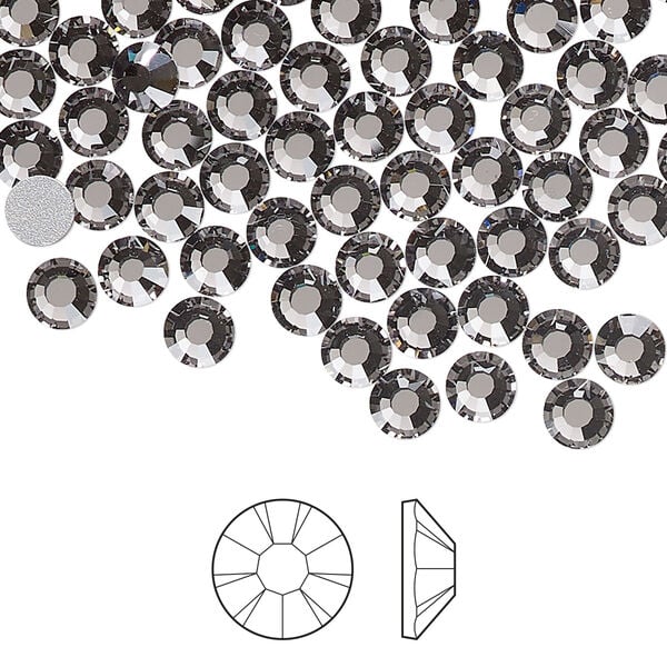 Flat back 1pkg144, lilac ash foil back Preciosa Viva 12® Czech crystal rhinestone 4.6-4.8mm chaton rose round SS20 image number 0