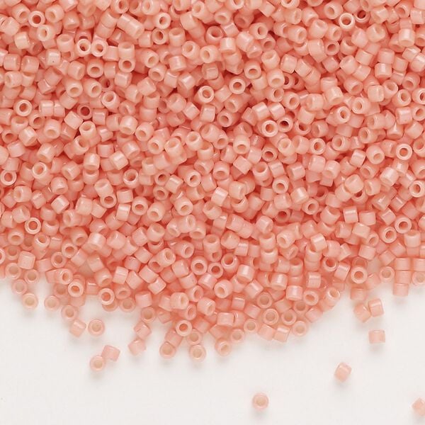 Seed bead, Delica®, glass, pkg/250g, #11 round, Duracoat® opaque outside dyed lychee (DB-2113). image number 0