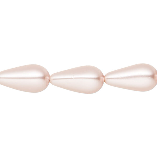 Pearl 50pk rosaline, Preciosa Czech crystal 15x8mm pear image number 0