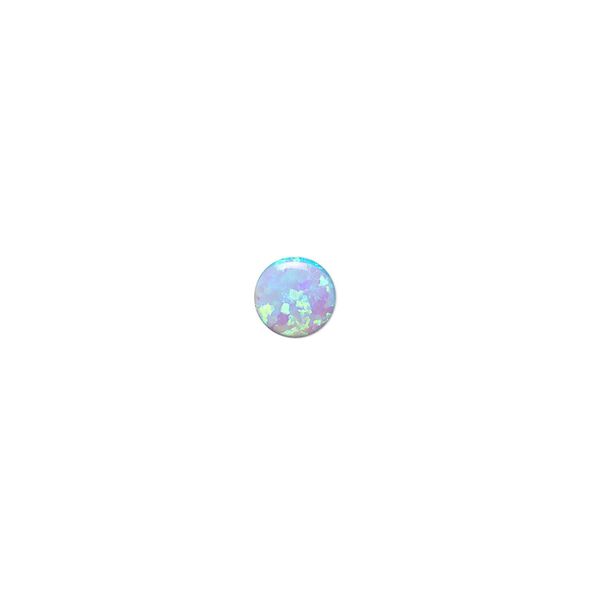 Cabochon, "opal" (silica and epoxy) (man-made), light blue, 6mm calibrated round. Sold per pkg of 2. image number 0