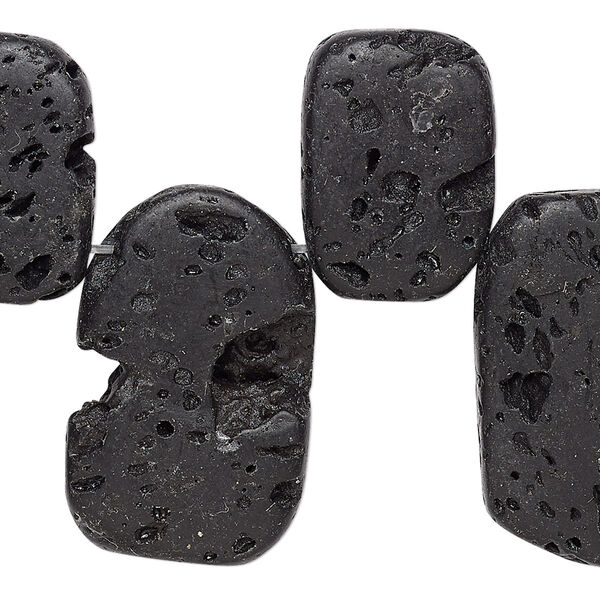 Lava rock 1pkg1, top-drilled oval bead 15.5-16 inch 20x14mm-40x20mm image number 0