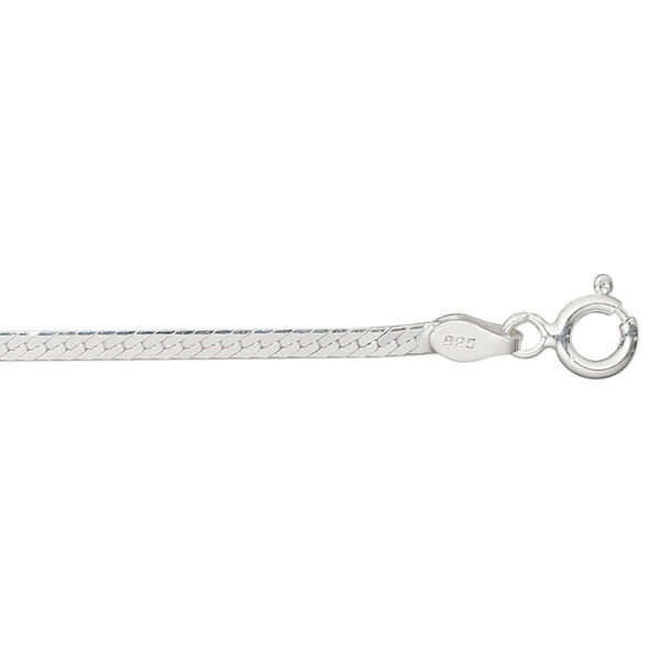 Chain, sterling silver, 2-2.3mm herringbone, 18 inches. Sold individually. image number 0