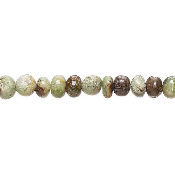 Chrysoprase 1pkg1, hand-cut round bead natural 14 inch 4-5mm / 5x3mm-6x5mm image number 0