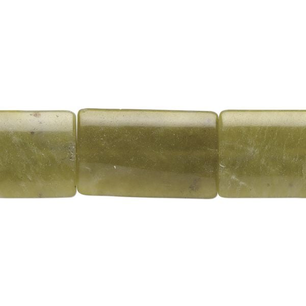 Olive new "jade" 1pkg1, rectangle bead natural 15.5-16 inch 40x25mm image number 0