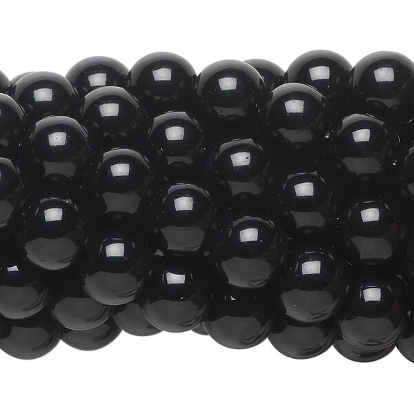 Black obsidian 1pkg10, round bead natural C grade, 15.5-16 inch 8mm image number 0