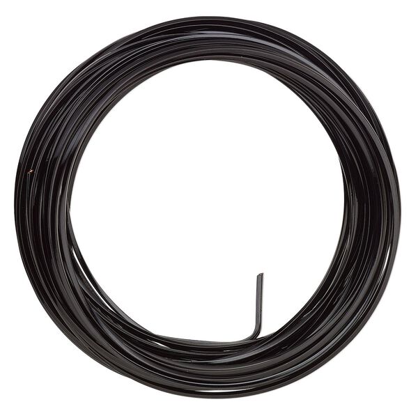 Wire, ParaWire™, black enamel copper, square, 18 gauge. Sold per 7-yard section. image number 0