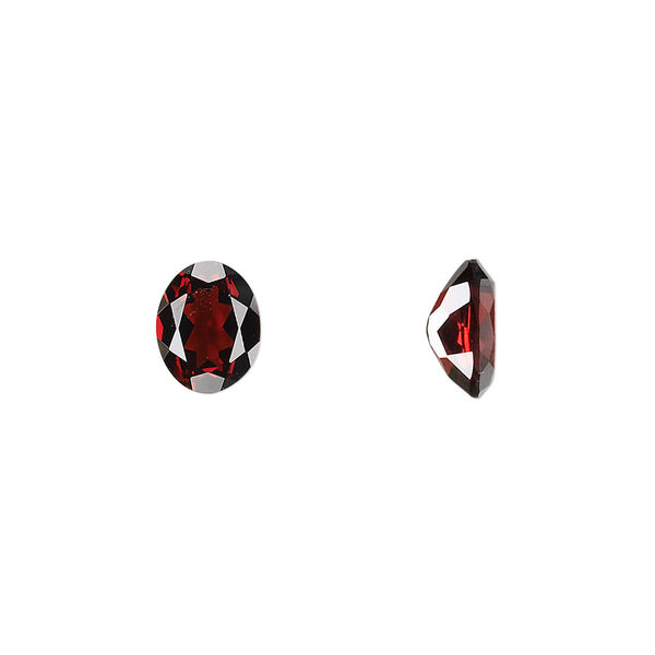 Almandite garnet 1pkg1, hand-cut faceted oval gem natural 9x7mm image number 0