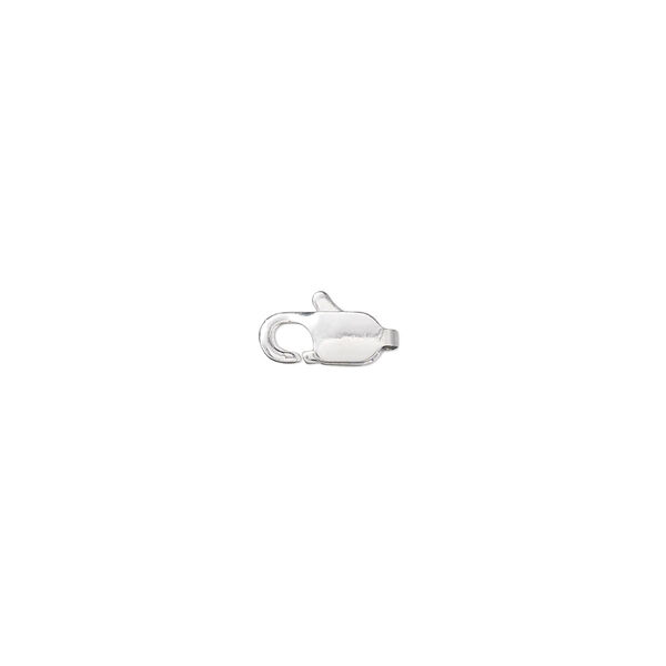 Clasp, lobster claw, silver-plated brass, 9x4mm. Sold per pkg of 10. image number 0