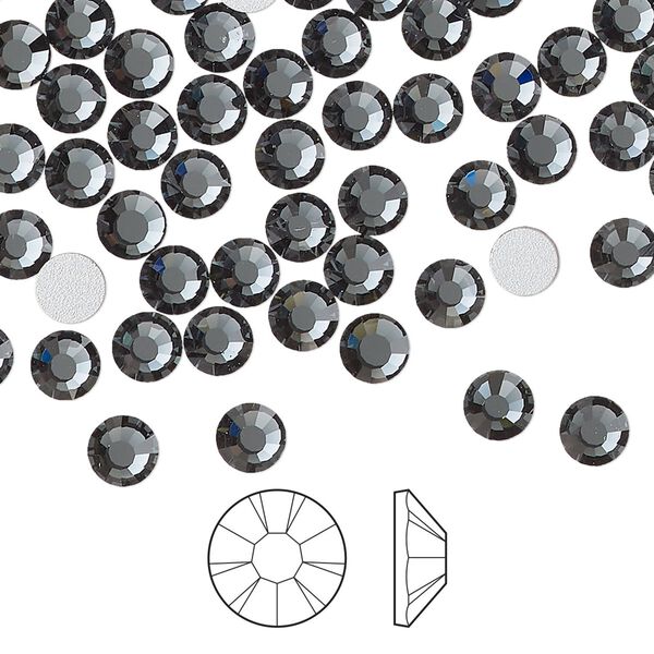 Flat back 1440pk light graphite foil back, Preciosa VIVA 12® Czech crystal rhinestone 4.6-4.8mm chaton rose round SS20 image number 0