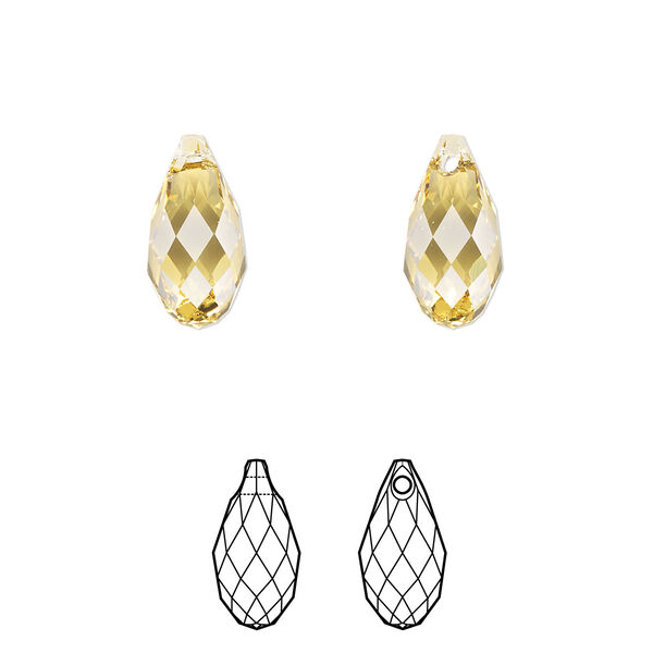 Briolette 1pkg144 dark jonquil, Swarovski® ReCreated™ 13x6.5mm pendant drop 6010 image number 0