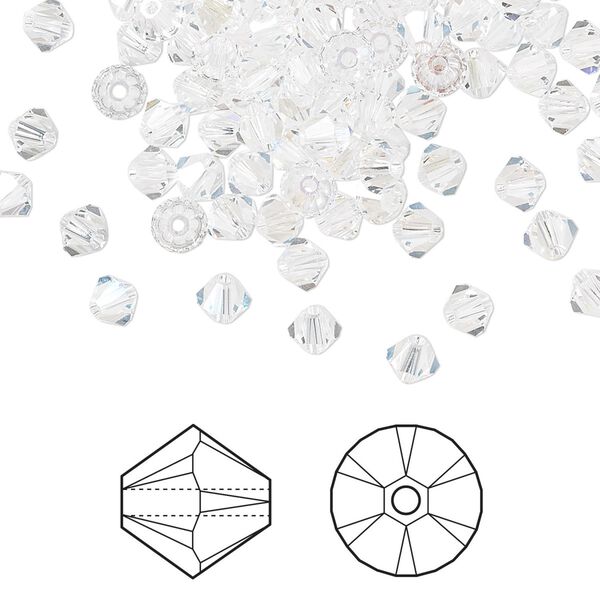 Bead 1440pk crystal moonlight, Swarovski® 4mm XILION bicone 5328 image number 0