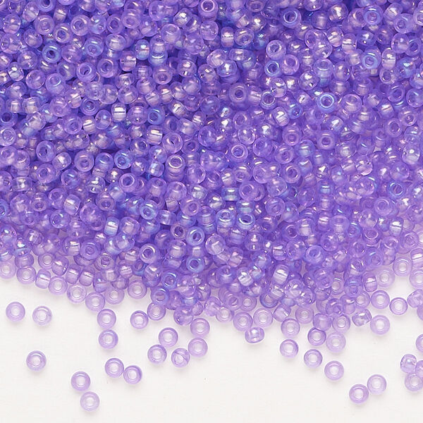 Seed bead, Preciosa Ornela Czech glass, pkg/50g, #11 rocaille, translucent solgel dyed rainbow violet, (41123). image number 0