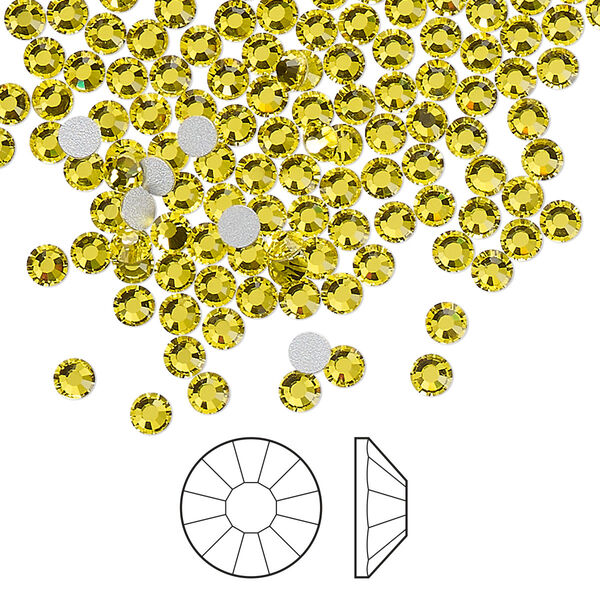Flat back 144pk citrine foil back, Preciosa Viva 12® Czech crystal rhinestone 3-3.2mm chaton rose round SS12 image number 0