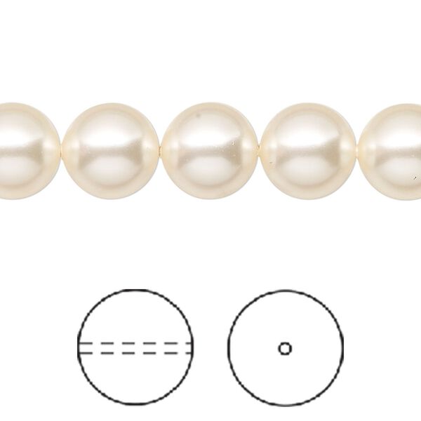 Pearl 100pk creamrose, Swarovski® 10mm round 5810 image number 0