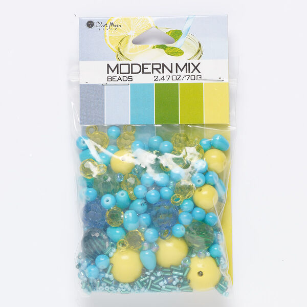 Bead / seed bead / drop mix, acrylic, opaque to transparent multicolored, #11-23x13mm mixed shapes with 0.4-2.5mm hole. Sold per 70-gram pkg, approximately 820 beads. image number 0