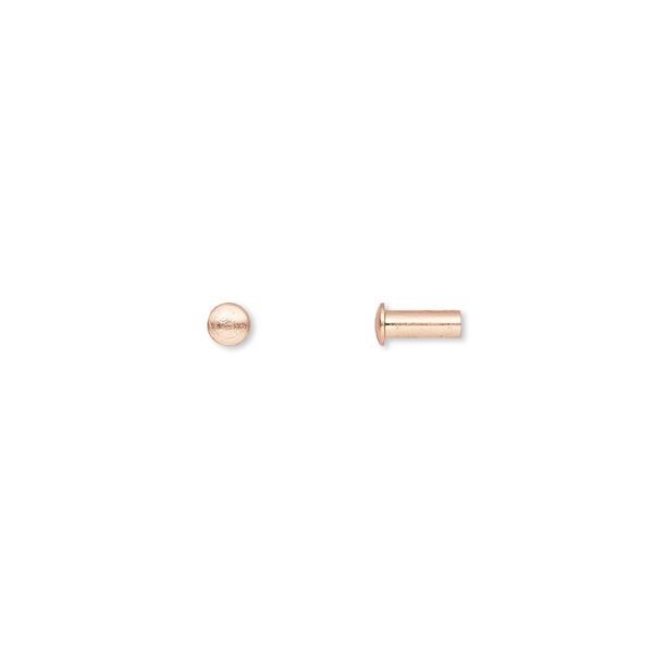 Rivet, copper, 5.5x3mm with 1.9mm shank. Sold per pkg of 100. image number 0