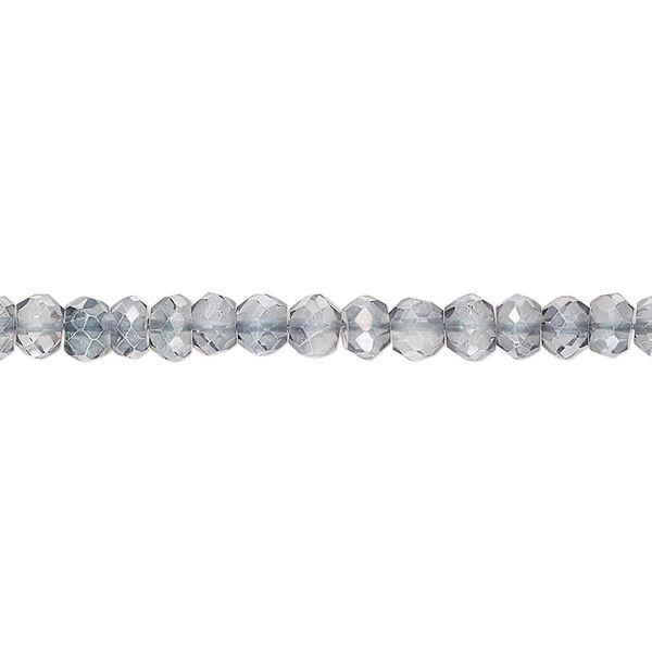 Quartz crystal 1pkg1, hand-cut faceted rondelle bead 13 inch 4x2mm-5x4mm image number 0