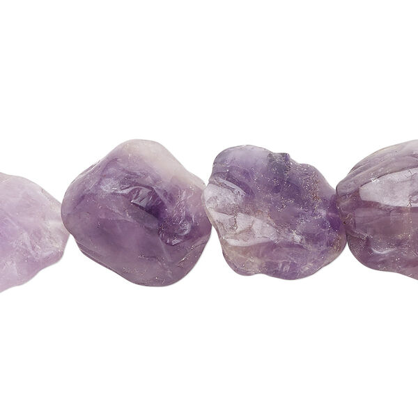 Amethyst 1pkg1, hand-knapped flat round bead natural 15.5-16 inch 18-20mm image number 0