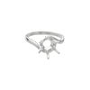 Ring, Sure-Set™, sterling silver, swirl band with 10mm 6-prong round setting, size 6. Sold individually. image number 0