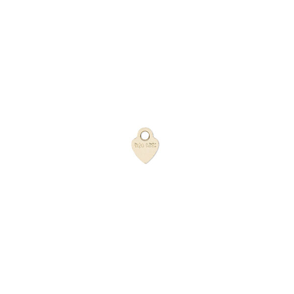 Drop, 14Kt yellow gold-filled, 4.5x3.5mm heart. Sold per pkg of 4. image number 0
