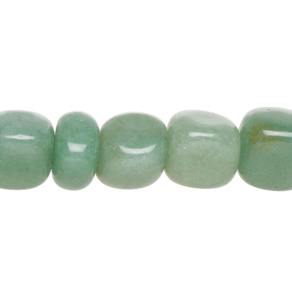 Green aventurine 1pkg1, nugget bead natural 15 inch small image number 0