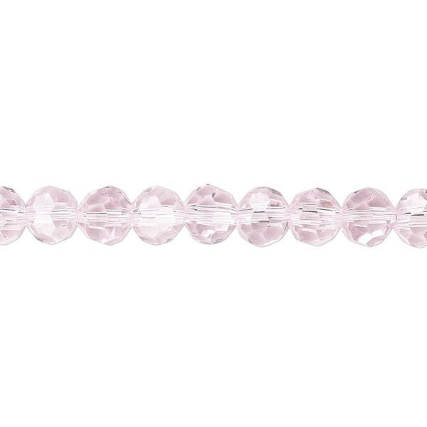 Bead 1pk 32 facets transparent pink, Celestial Crystal® 6mm round 15.5-16 inch image number 0