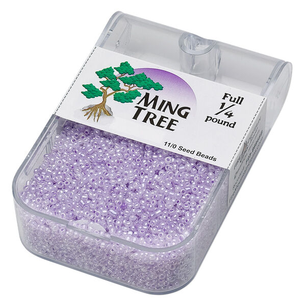 Seed bead, Ming Tree™, glass, pkg/1/4 pound, #11 round, opaque ceylon purple. image number 0