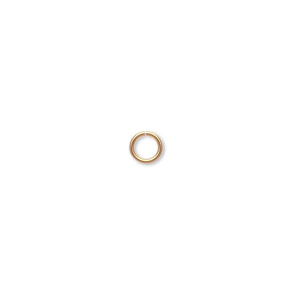 Jump ring, gold-plated brass, 5mm round, 3.6mm inside diameter, 22 gauge. Sold per pkg of 100. image number 0