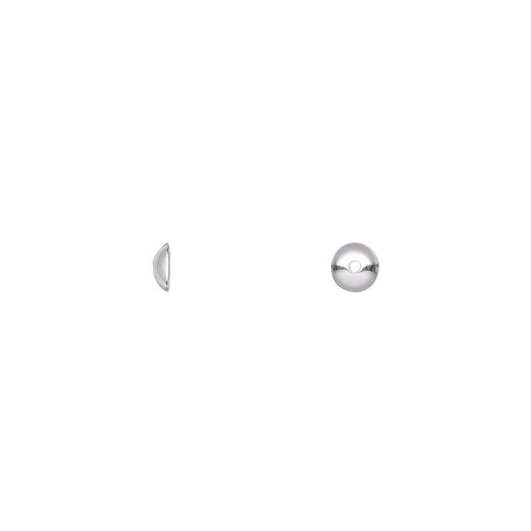 Bead cap, sterling silver-filled, 4x1mm round, fits 3-5mm bead. Sold per pkg of 20. image number 0