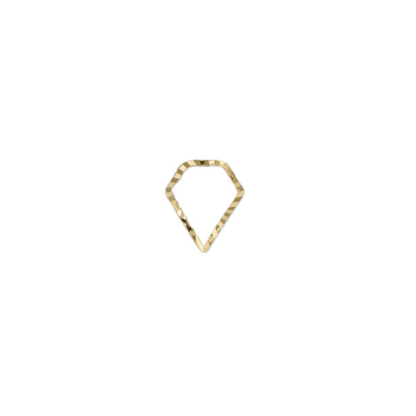 Component, gold-plated brass, 10x8mm single-sided diamond-cut open gem, 1mm thick. Sold per pkg of 100. image number 0
