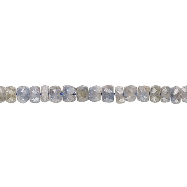 Blue-grey sapphire 1pkg1, hand-cut faceted rondelle bead 14 inch 3x2mm-4x3mm image number 0