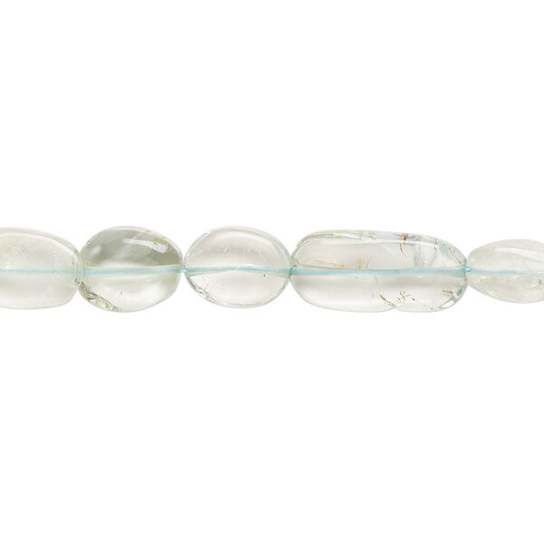 Light apatite 1pkg1, hand-cut puffed oval bead natural light 14 inch 7x6mm-13x8mm image number 0