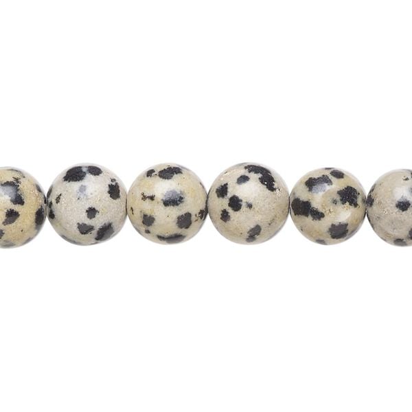 Dalmatian jasper 1pkg1, round bead natural 15.5-16 inch 8mm image number 0