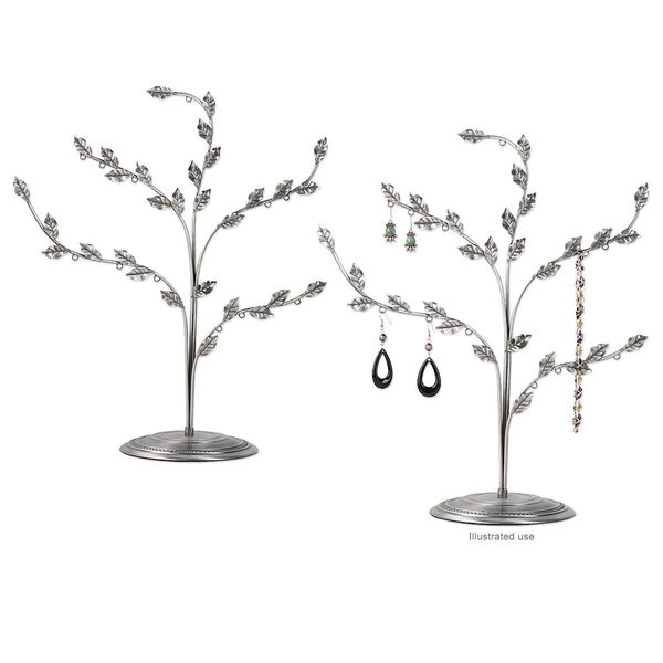 Display, antiqued steel, 15 x 13 x 6-inch branch with leaves. Sold individually. image number 0