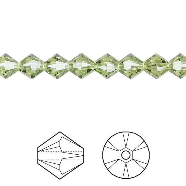 Bead 360pk peridot, Swarovski® ReCreated™ 6mm XILION bicone 5328 image number 0